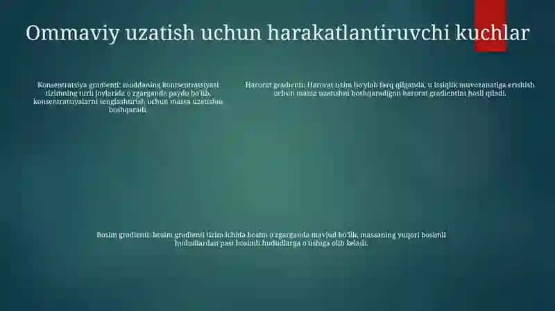 Massa Almashinish Jarayonlari Taxlili 4