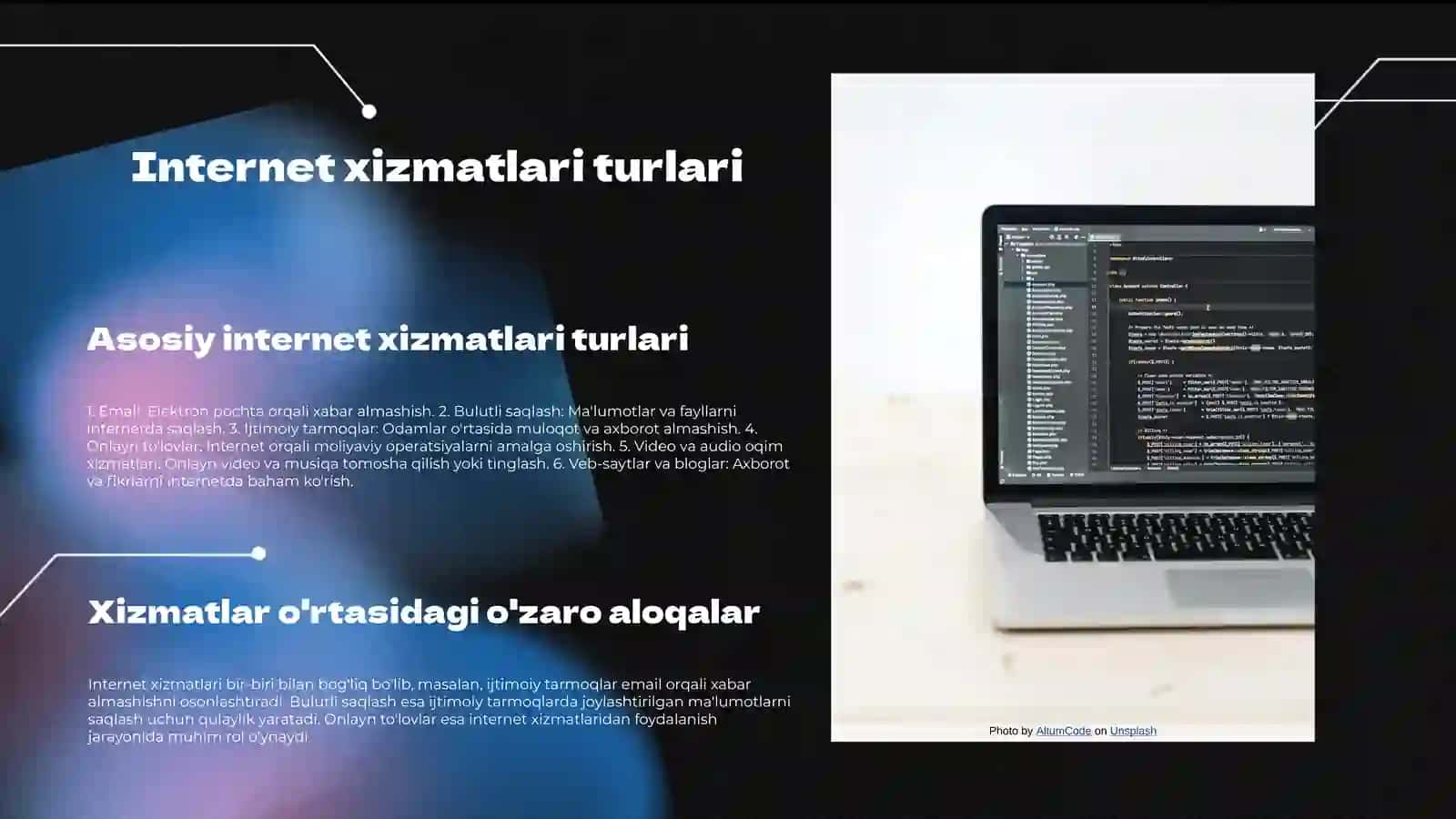 Internet xizmatlari va ular yordamida ma'lumotlarni almashish 4