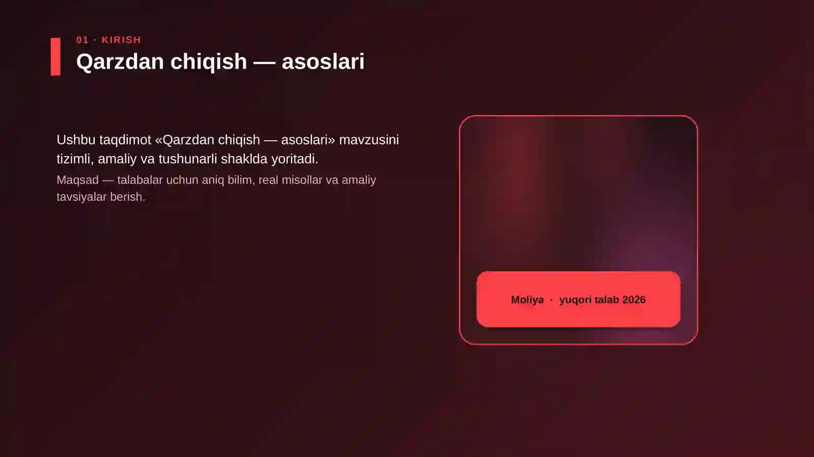 Qarzdan chiqish — asoslari 4