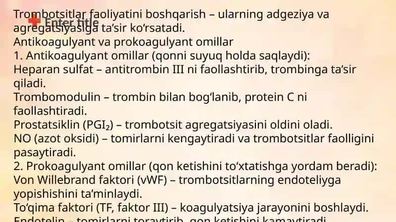 Tomir-trombotsitar gomeostaz 4