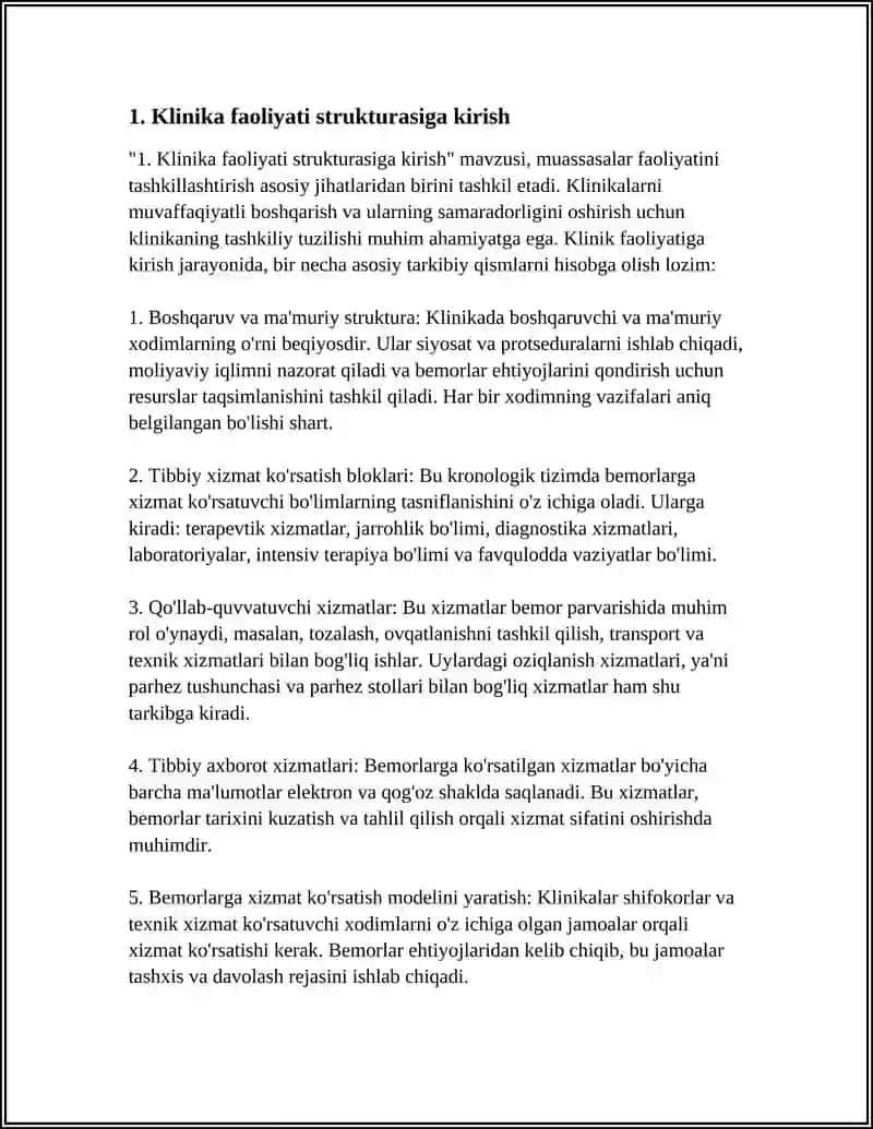 KLINIKA FAOLIYATI BILAN TANISHISH DAVOLASH MUASSALARI FAOLIYATINI TASHKIL ETISH BEMORLAR UMUMIY PARVARISHNING MOHIYATI PARHEZ TUSHUNCHASI PARHEZ STOLI BEMORLARNI OVQATLANTIRISHNI USULLARI 4