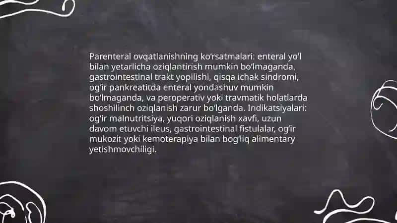 Patenteral ovqatlanish va uning klinik ahamiyati 4