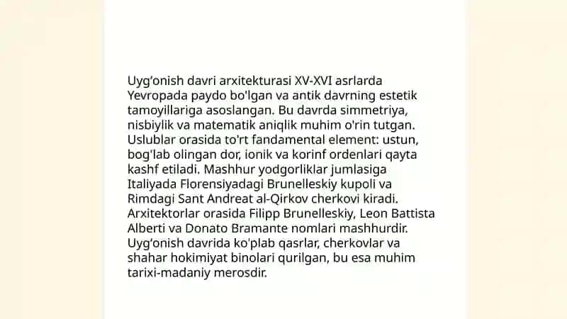 Uygʻonish davri arxitekturasidan tayyor slayd 4