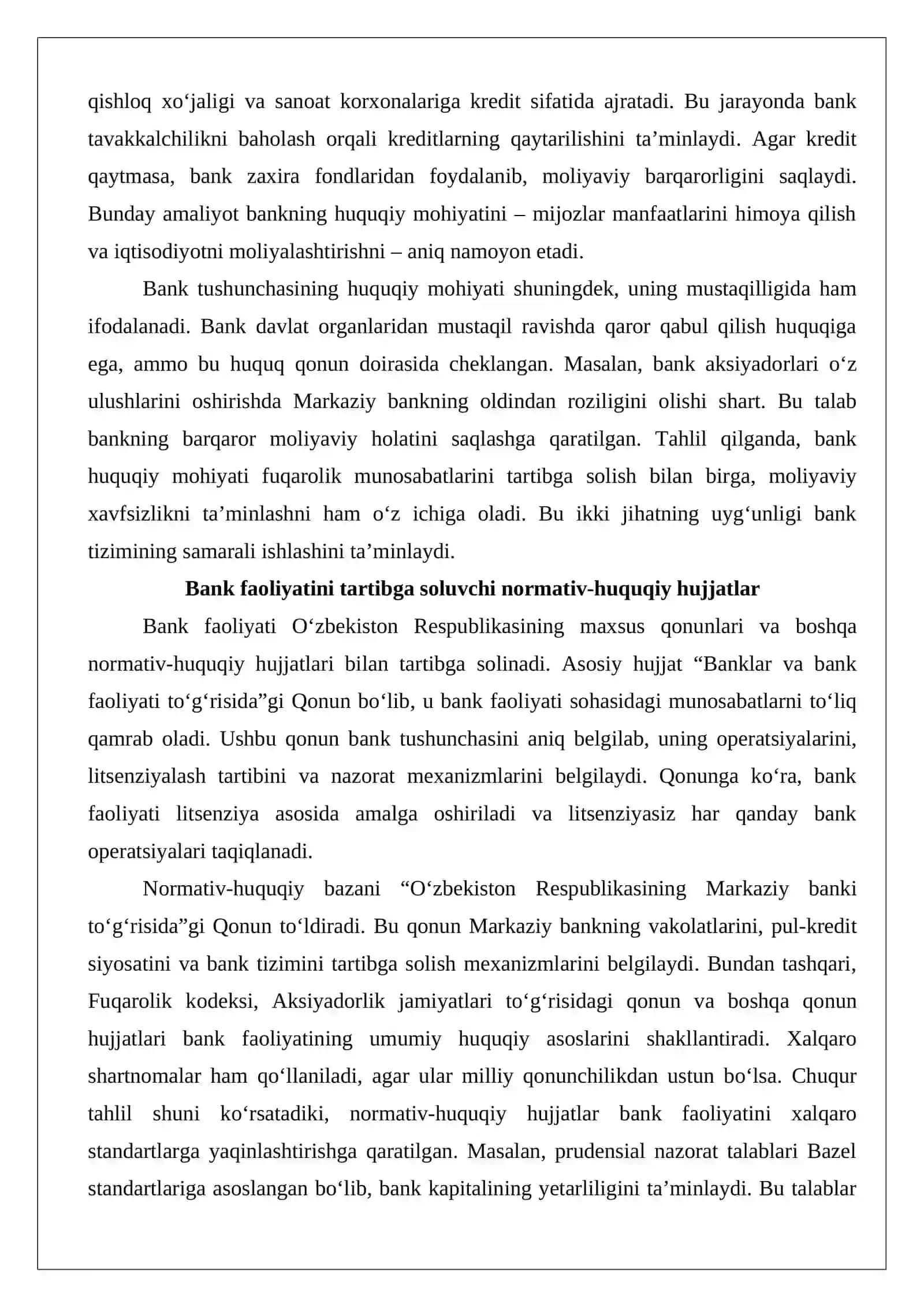 Banklar faoliyatining huquqiy maqomi 4