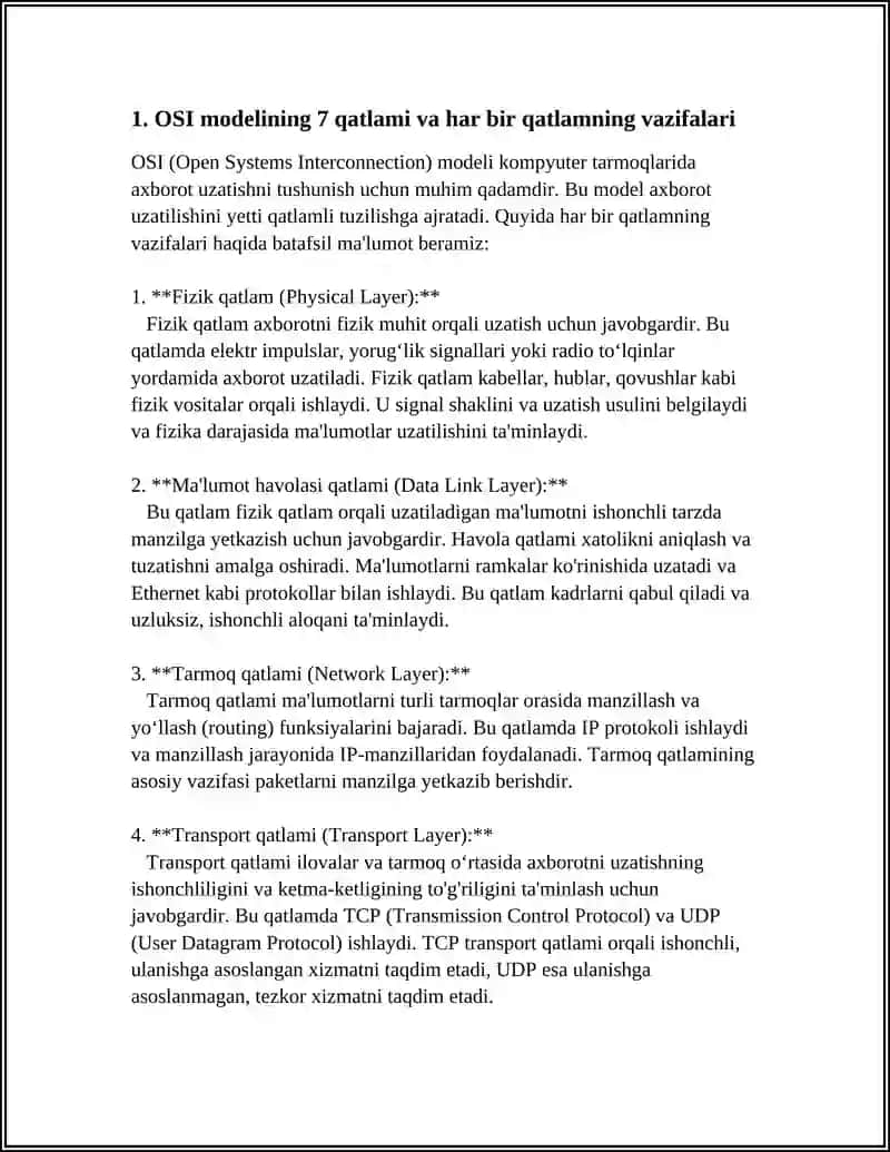 OSI va TCP/IP modeli 4