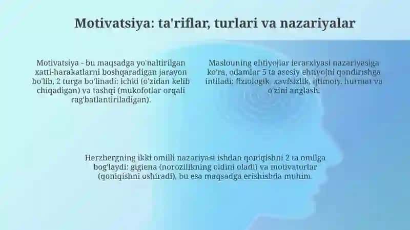 Motiv va Motivatsiyaning Asoslari 4