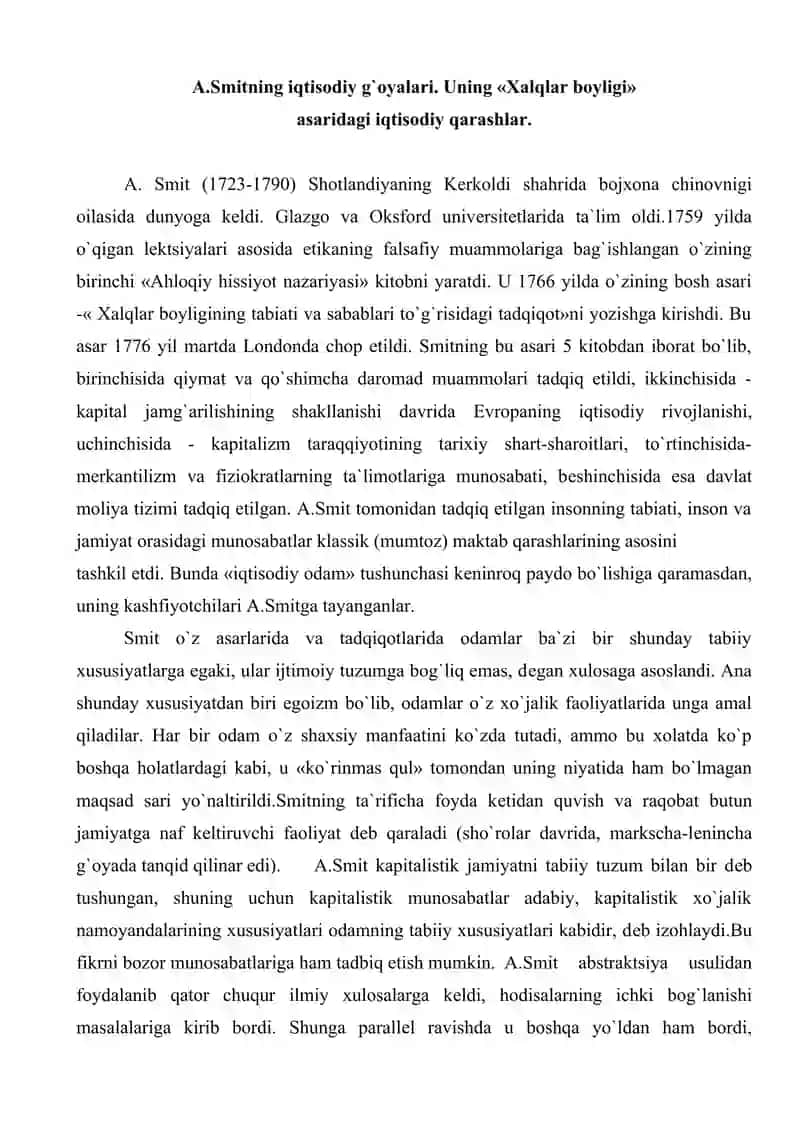 A.Smit va D.Rikardo g`oyalari shakllanishi 4