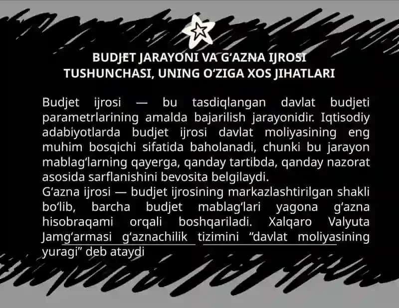 Oʻzbekiston Respublikasida budjet gʻazna ijrosini tartibga solinishi 4