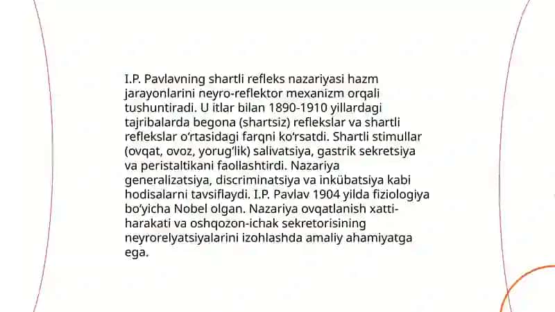 I.P.Pavlavning hazm soxasidagiIshlari 4