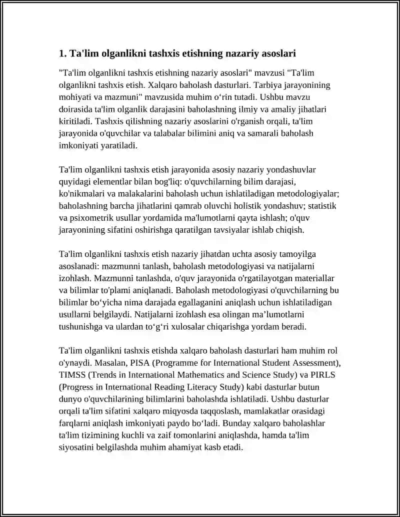 Ta'lim olganlikni tashxis etish 4