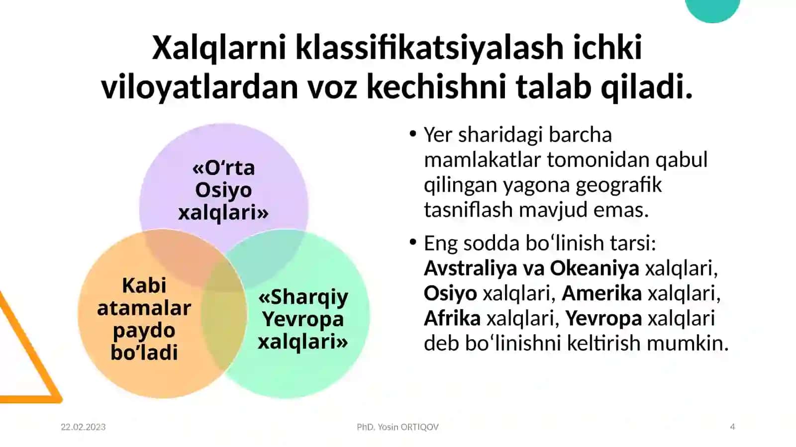 DUNYO XALQLARI KLASSIFIKATSIYASI 4