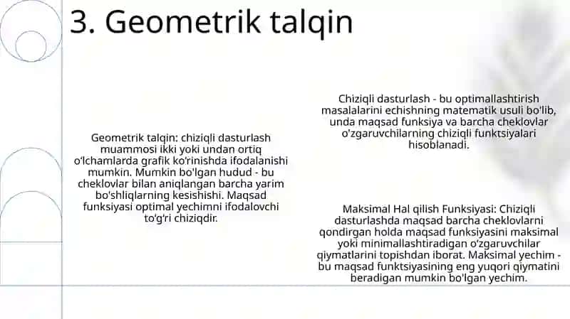 Chiziqli Qaror Qilish Funksiyasi 4