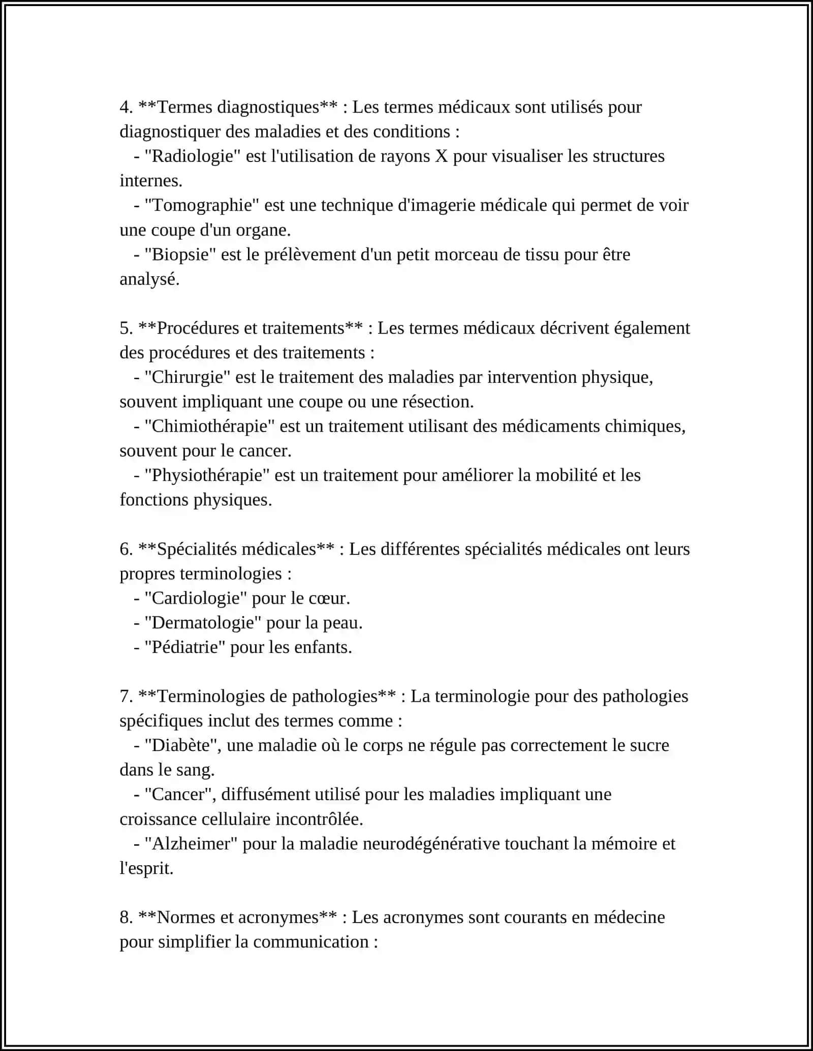 Terminologies médicales en langue française 4
