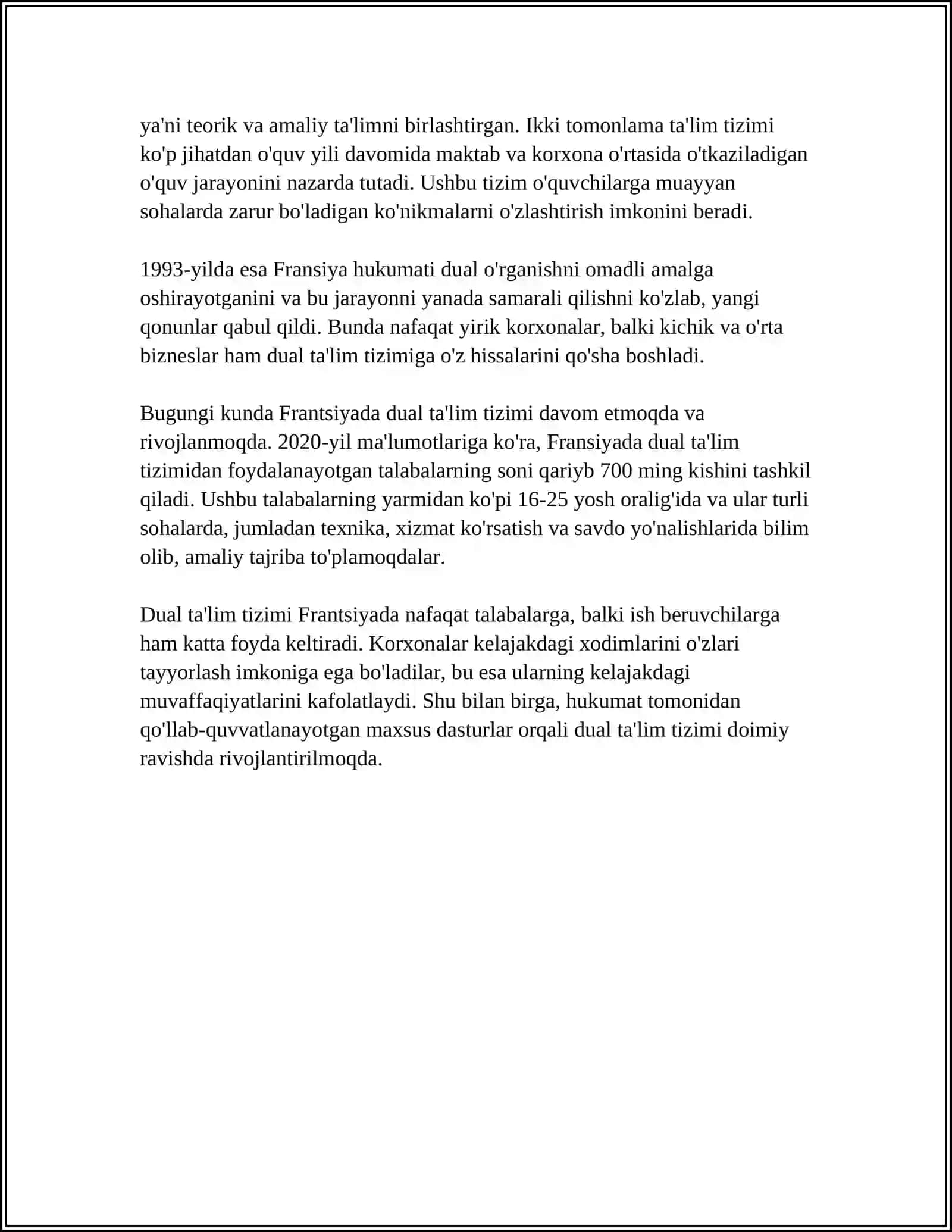 FRANSIYADA TALIM TIZIMINING DUAL BOSQICHI XUSUSIYATLARI 4
