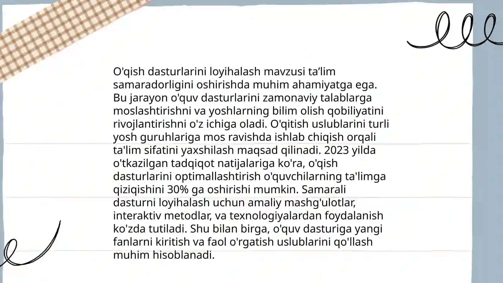 O’qish dasturi tahlil 4