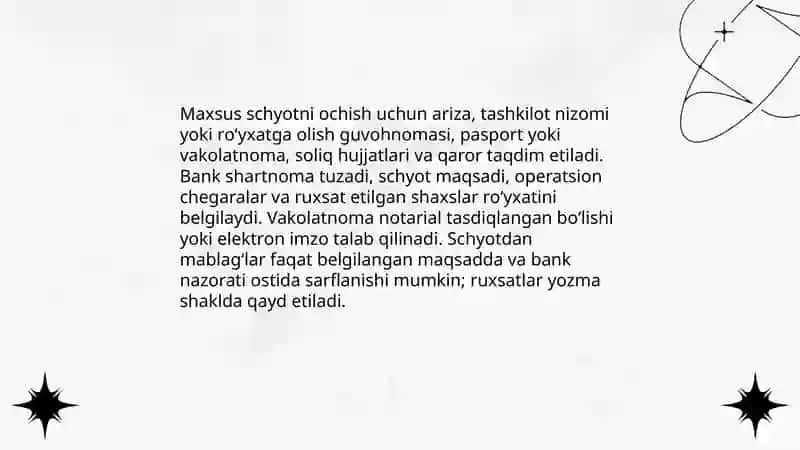 Maxsus schyotlardagi pul mablagʻlari hisobi 4