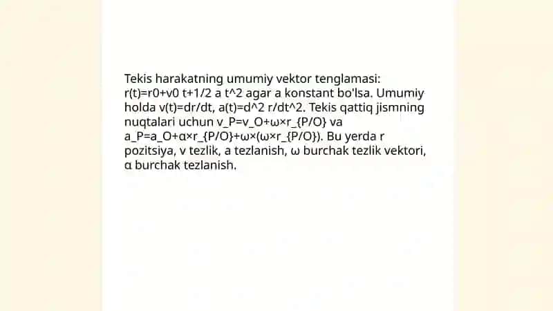 Tekis shakining harakat tenglamalari 4