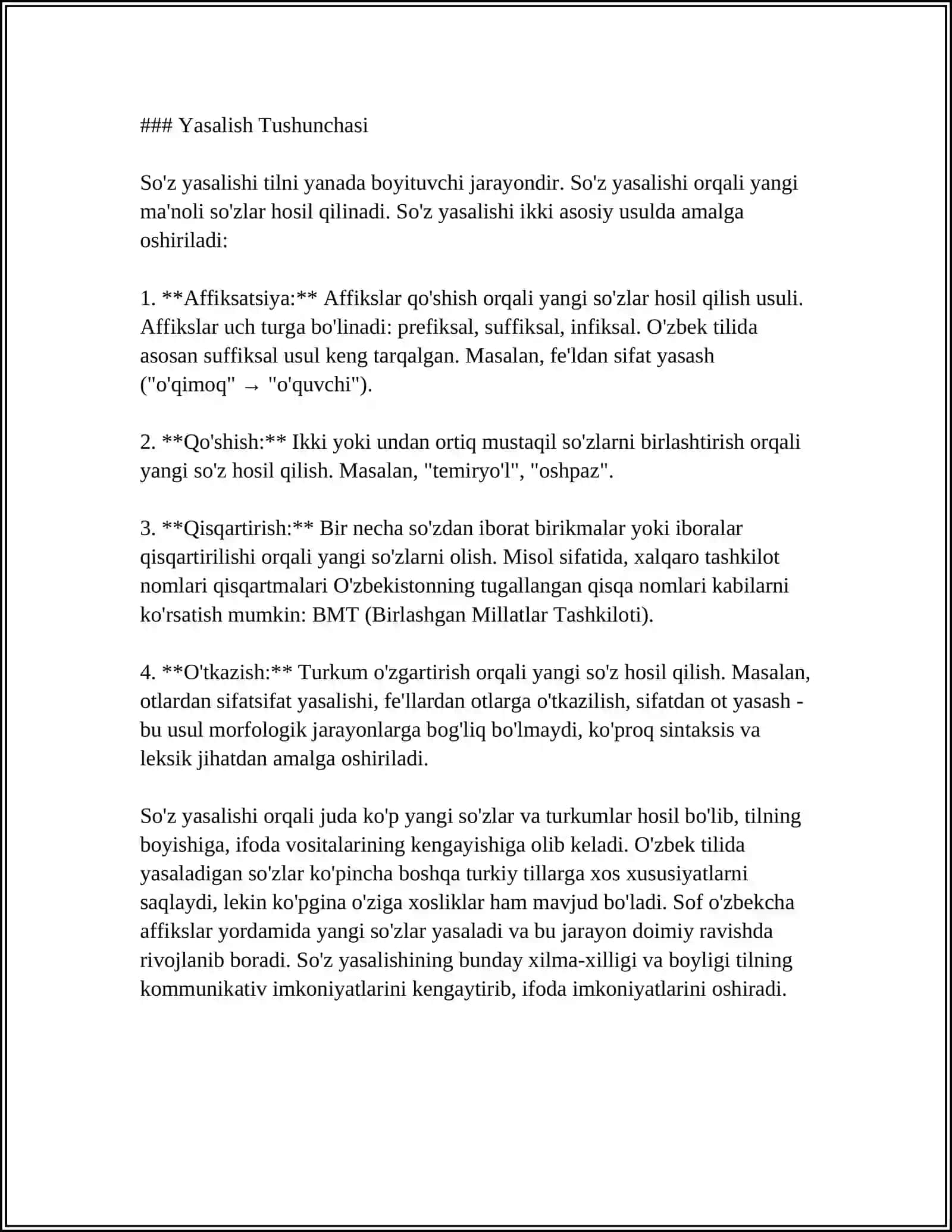 MUSTAQIL SO'Z TURKUMLARINING YASALISHI 4