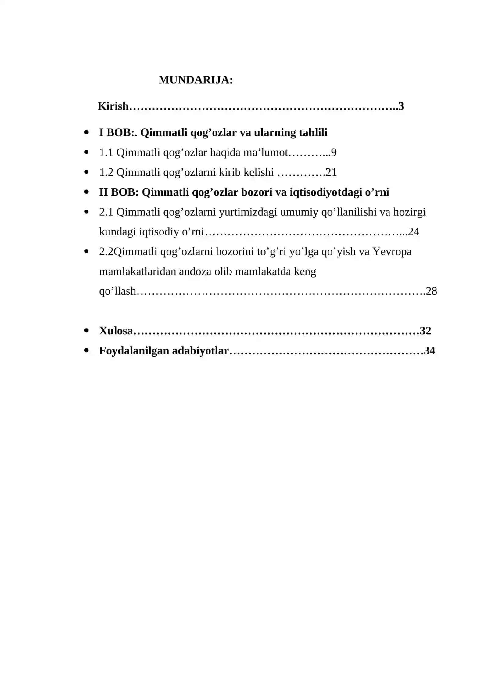 QIMMATLI QOG’OZLAR HISOBI KURSH ISHI 4
