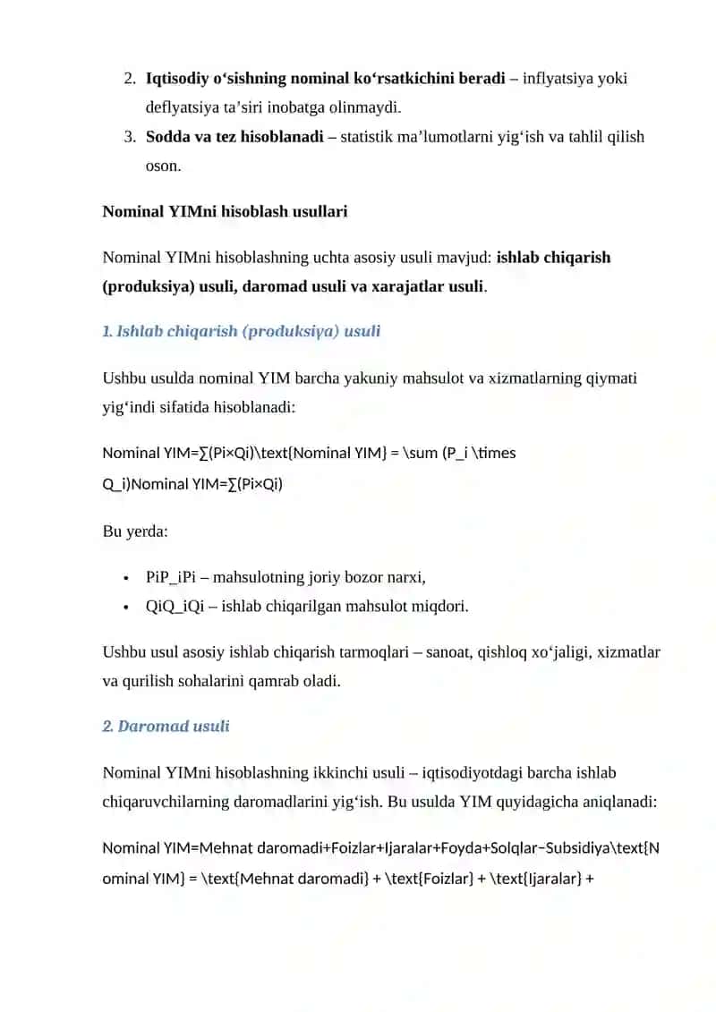 Nominal va Real Yalpi Ichki Mahsulot 4