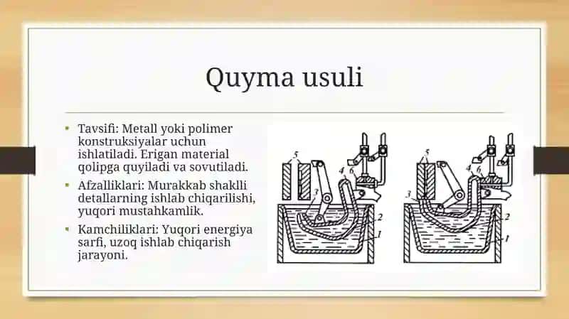 Kontruksiyalarni ishlab chiqarish usulini tanlash 4