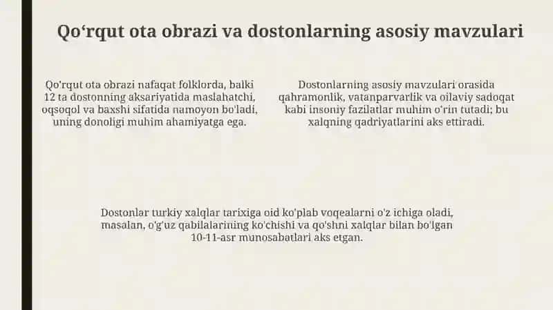 "Qoʻrqut ota" asari bilan tanishish 4