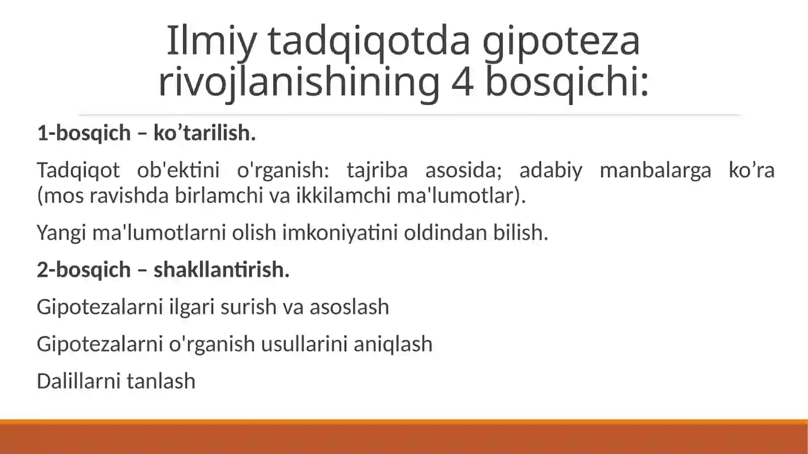 Ilmiy tadqiqot olib borishda gipotezaning roli 4
