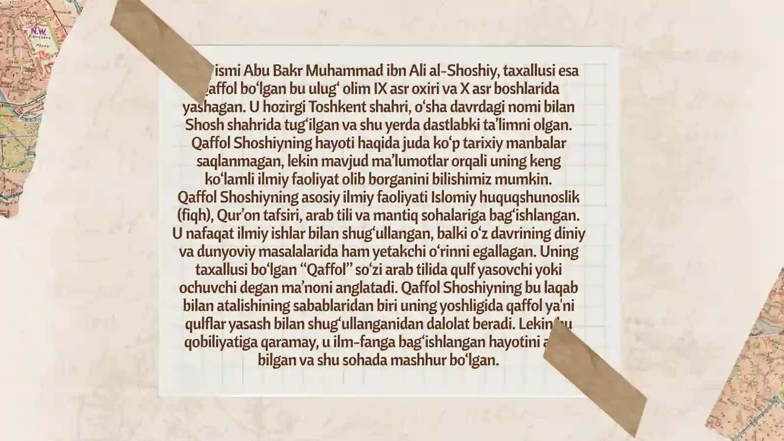 Qaffol Shoshiy ilmiy merosi va uning ahamiyati 4