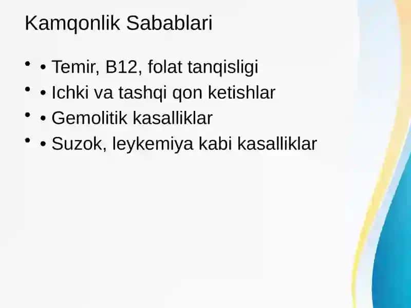 Kamqonlik (Anemiya) 4