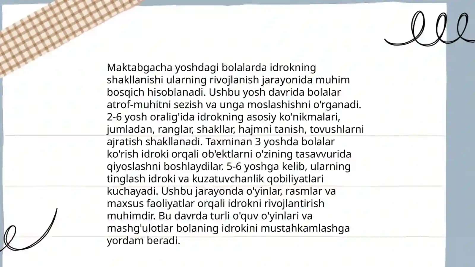 Maktabgacha yosh davrida psixik rivojlanish xususiyatlari 4