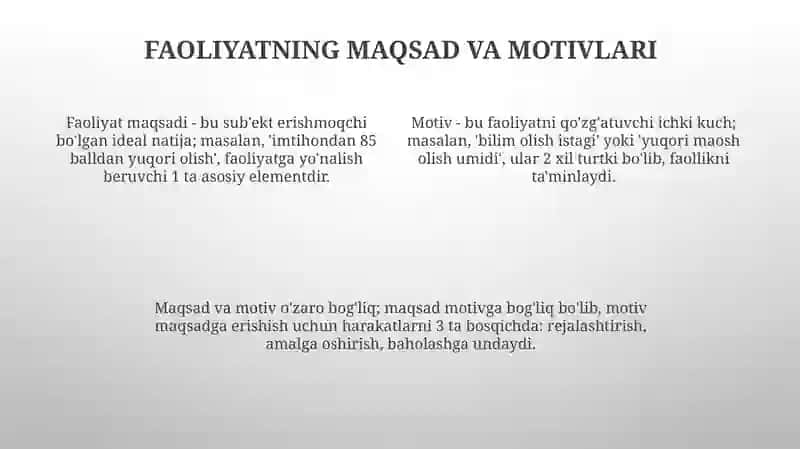 Faoliyatning tuzilishi 4