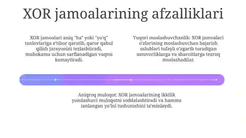 XOR - Ijro Uslublari va Jamoalar 4