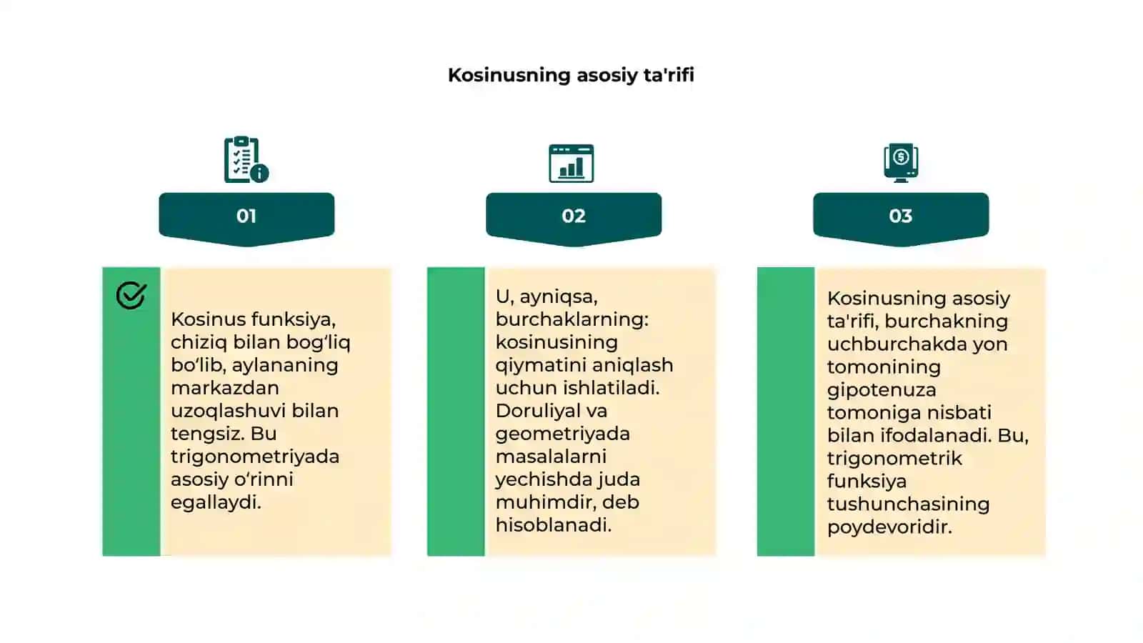 Sinus, kosinus va tangesning ishoralari 4