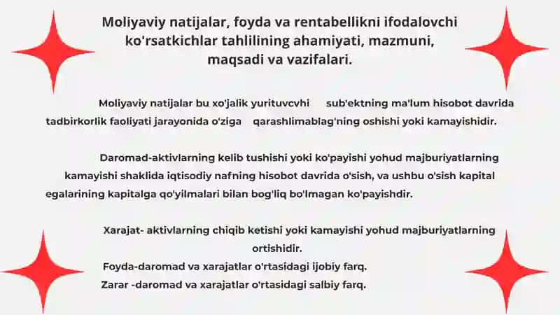 Moliyaviy natijalar va rentabellik tahlili 4