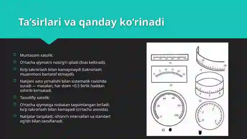 Muntazam va tasodifiy xatoliklar 4