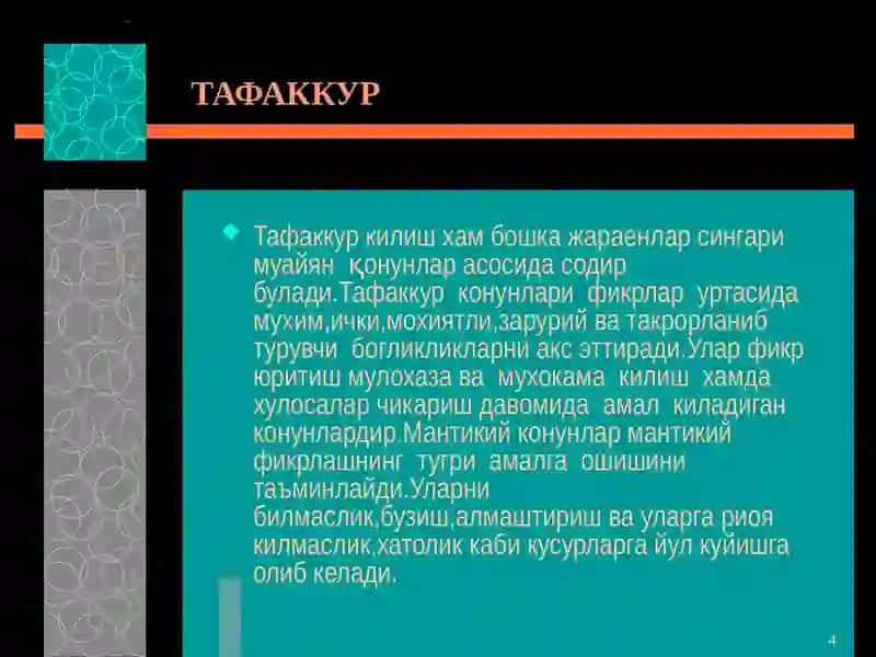 Тафаккур (Estetiktafakkur) 4