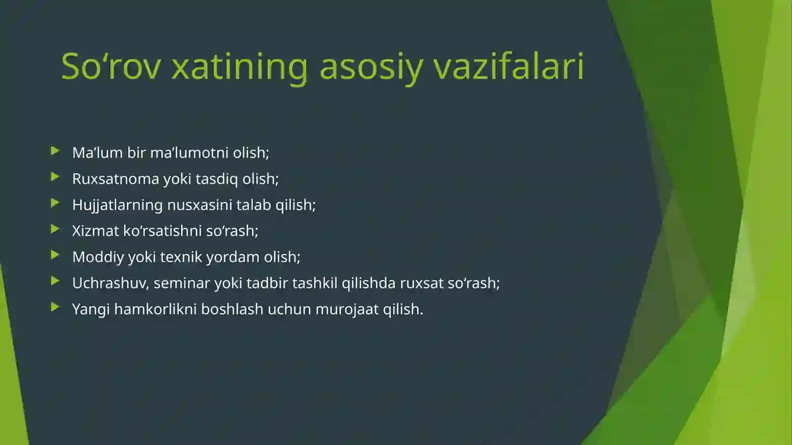 SO‘ROV XATI 4