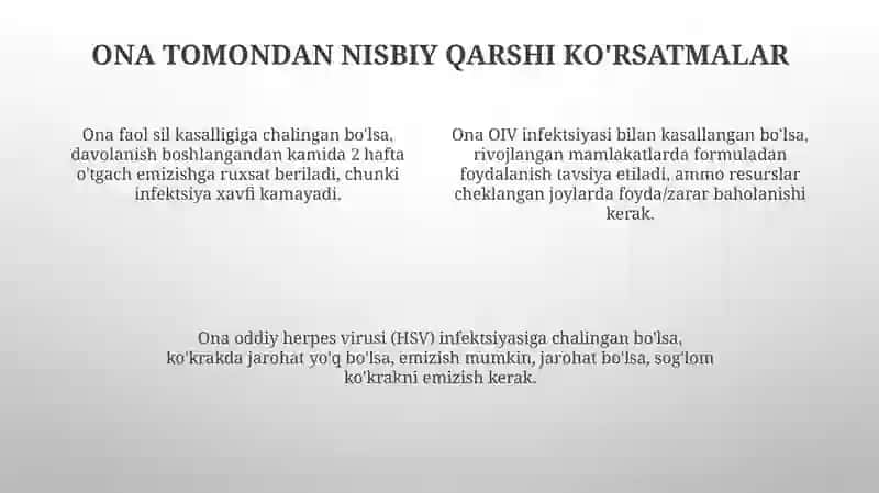 Emizikli onalarning ovqatlanish tartibi 4