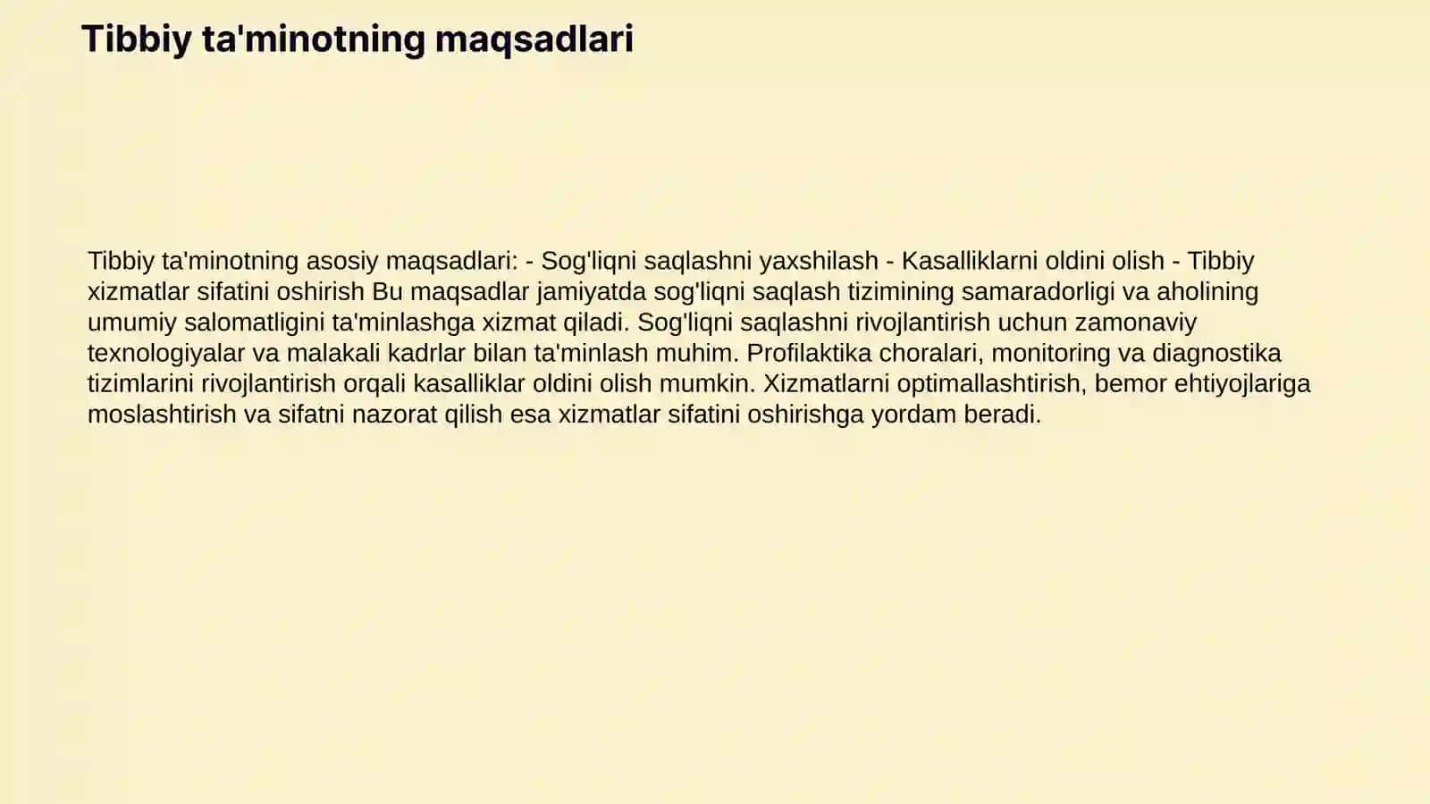 Tibbiy ta'minot va uning asosiy vazifalarini o'rganish 4