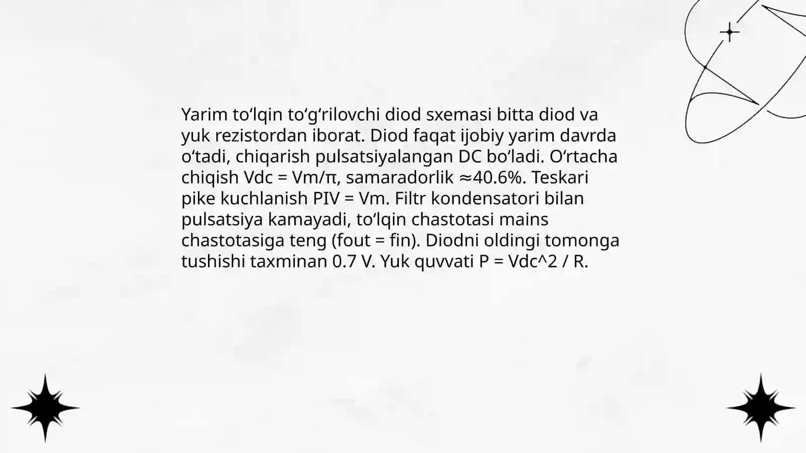 Oʼzgaruvchan tokni toʼgʼrilash diodlari 4