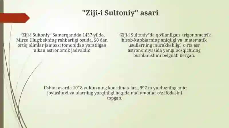 Ulugʻbekning ilmiy yutuqlari 4
