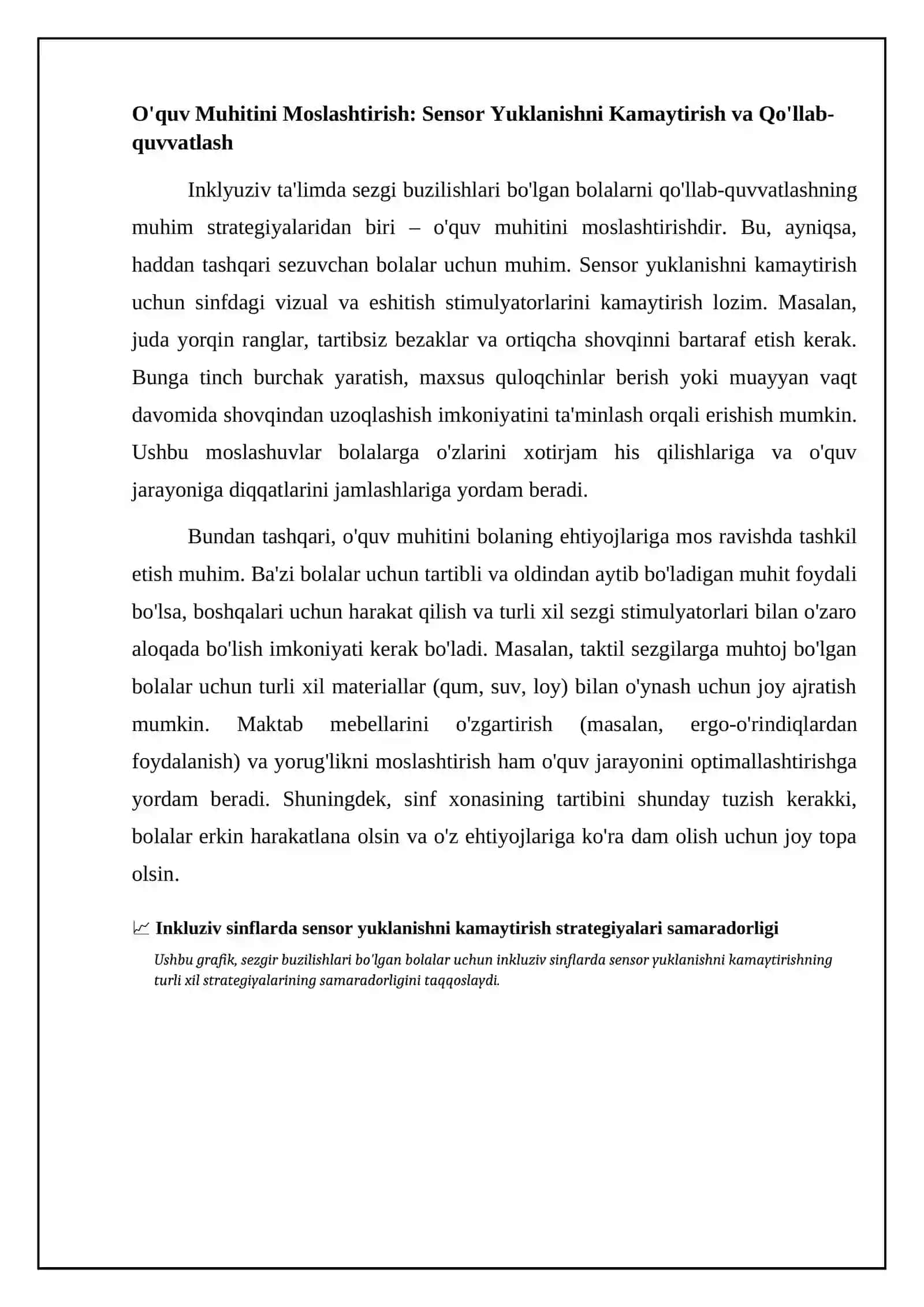 SENSOR NUQSONLI BOLALARNI INKLYUZIV TA’LIM SHAROITIDA O’QITISH VA TARBIYALASH REFERAT 4