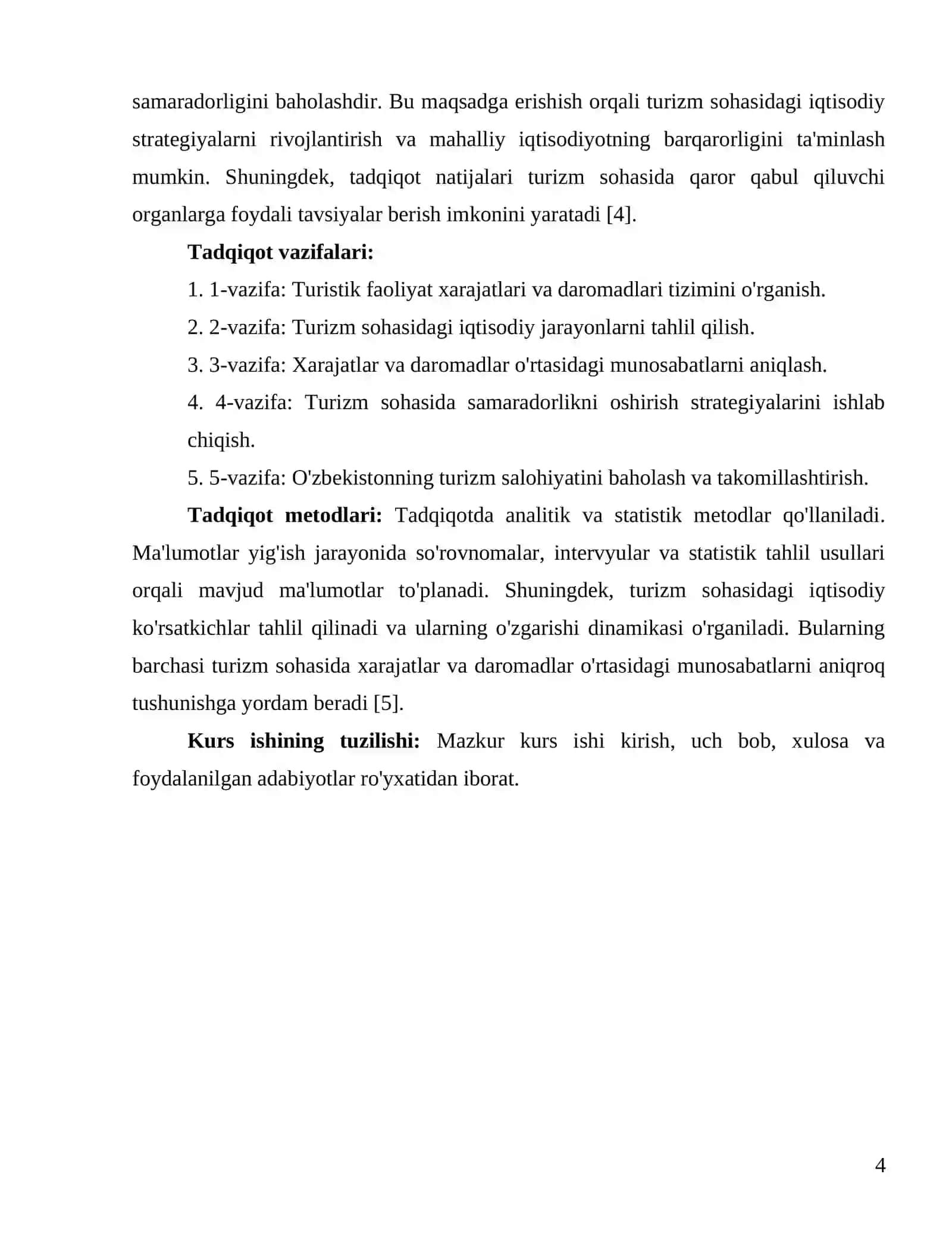 TURISTIK FAOLIYAT XARAJATLARI VA DAROMADLARI 4