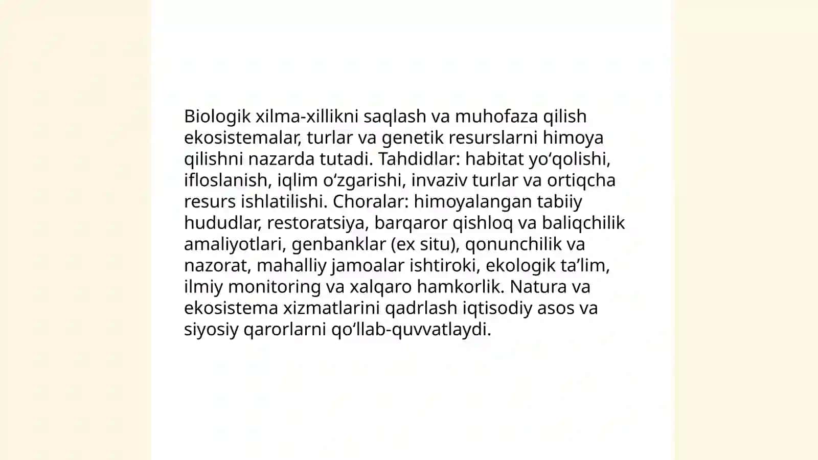 Tabiatni e'zozlash- insoniy burch 4
