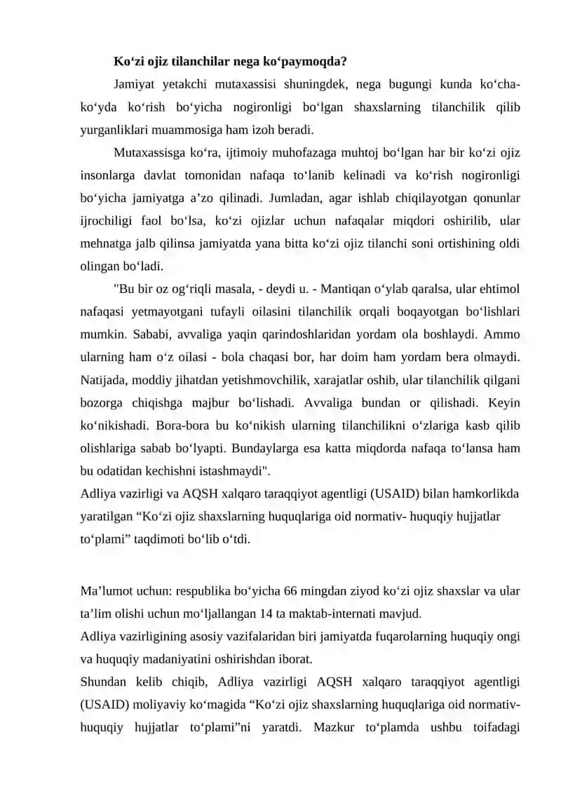 Oʻzbekiston koʻzi ojizlar jamiyati tarixi 4