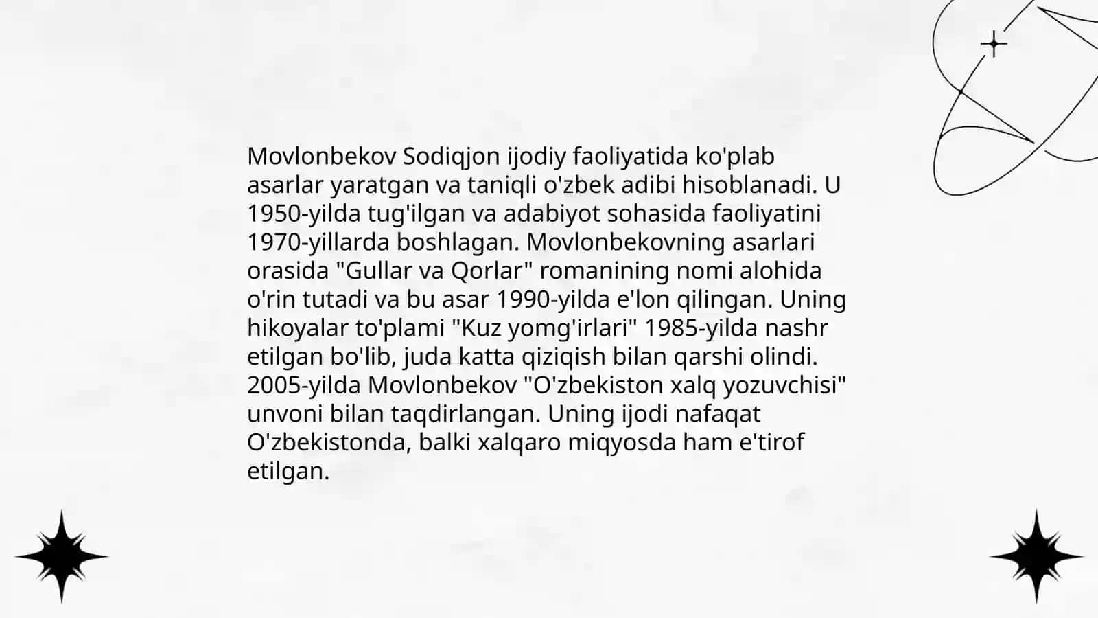 Movlonbekovning hayoti 4