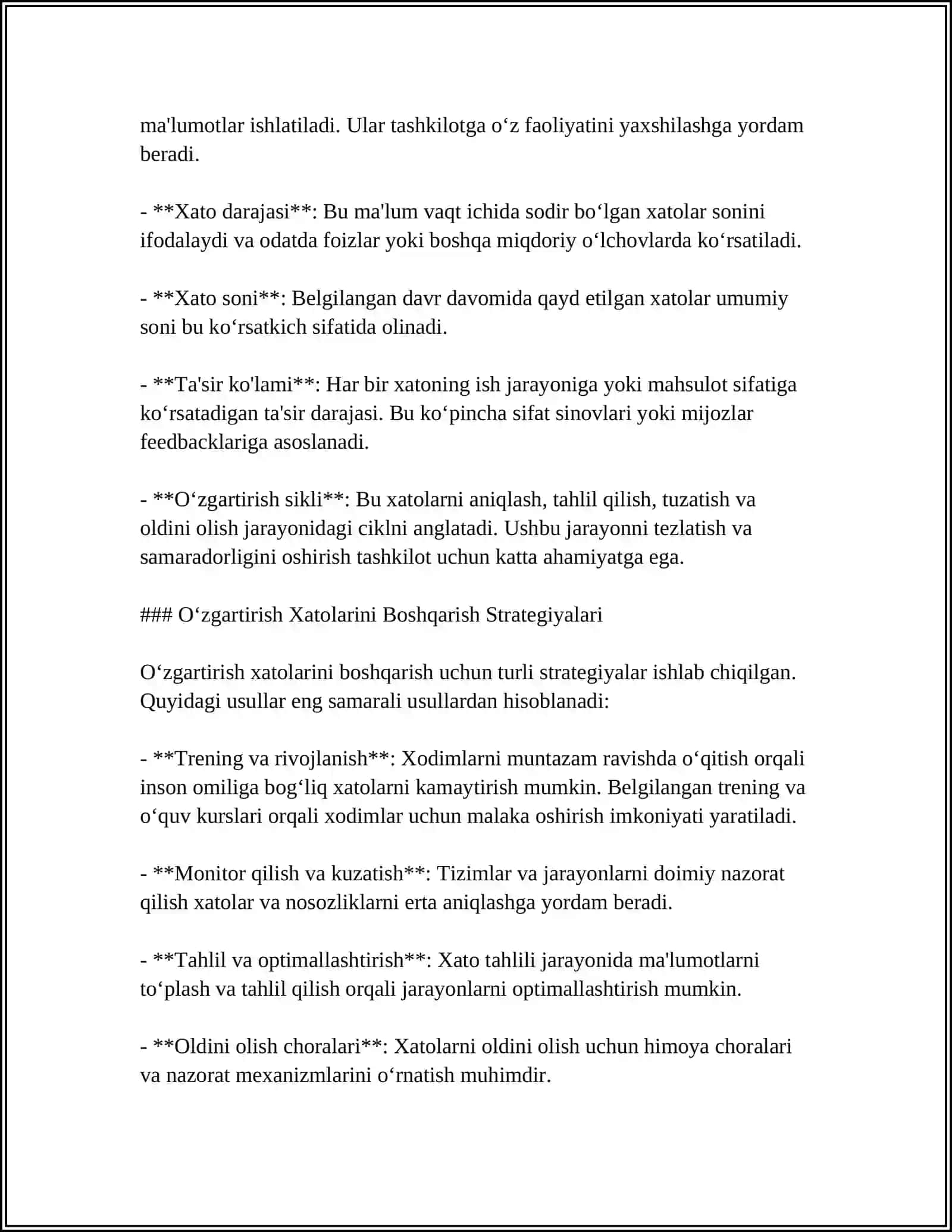 O'ZGARISH XATOLARI VA ULARNING TURLARI 4