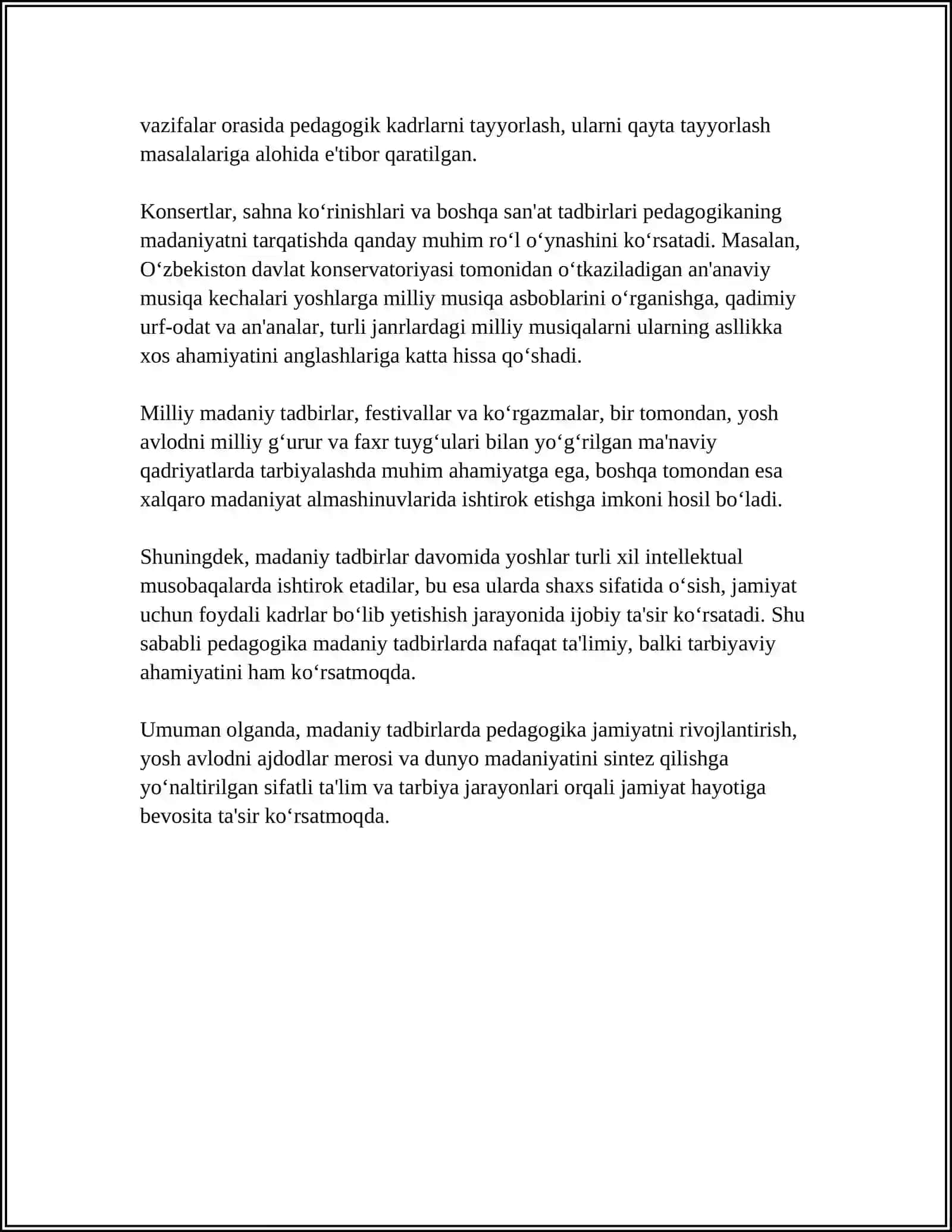 MADANIY TADBIRLARDA PEDAGOGIK ASPEKTLAR 4