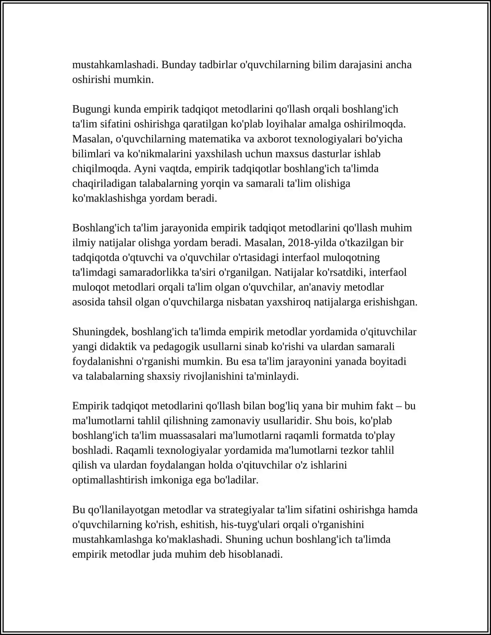 BOSHLANG'ICH TA'LIM PEDAGOGIKASINING TAQIQOT MEDODLARI 4
