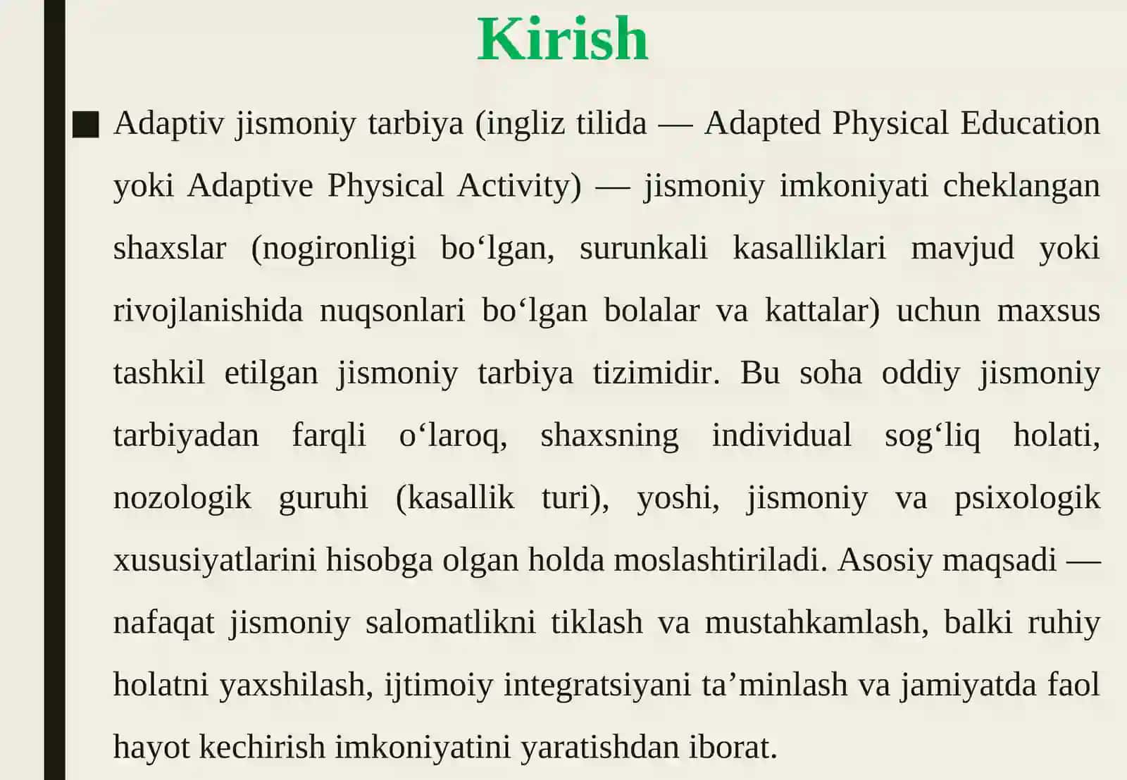 Adaptiv jismoniy tarbiyaning umumiy xususiyatlari 4